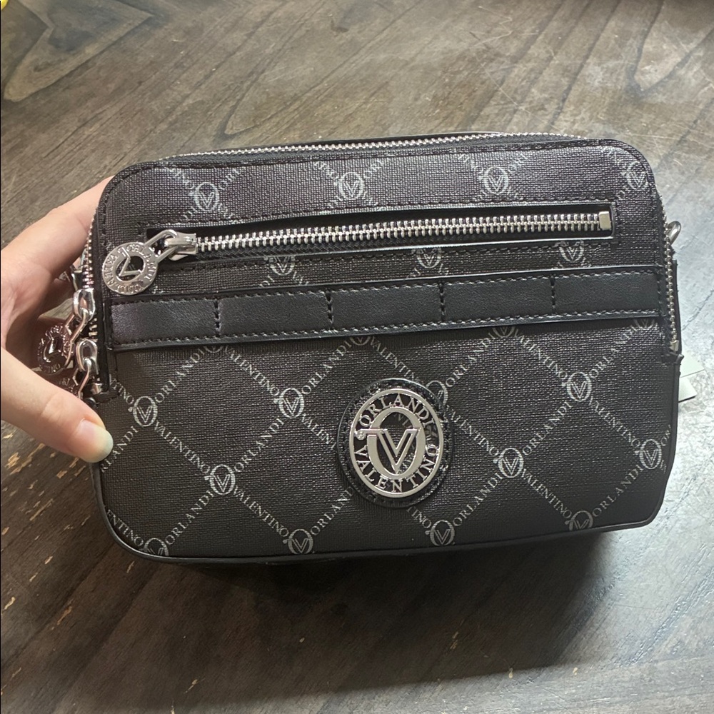 Valentino Orlandi Black and Silver Satchel